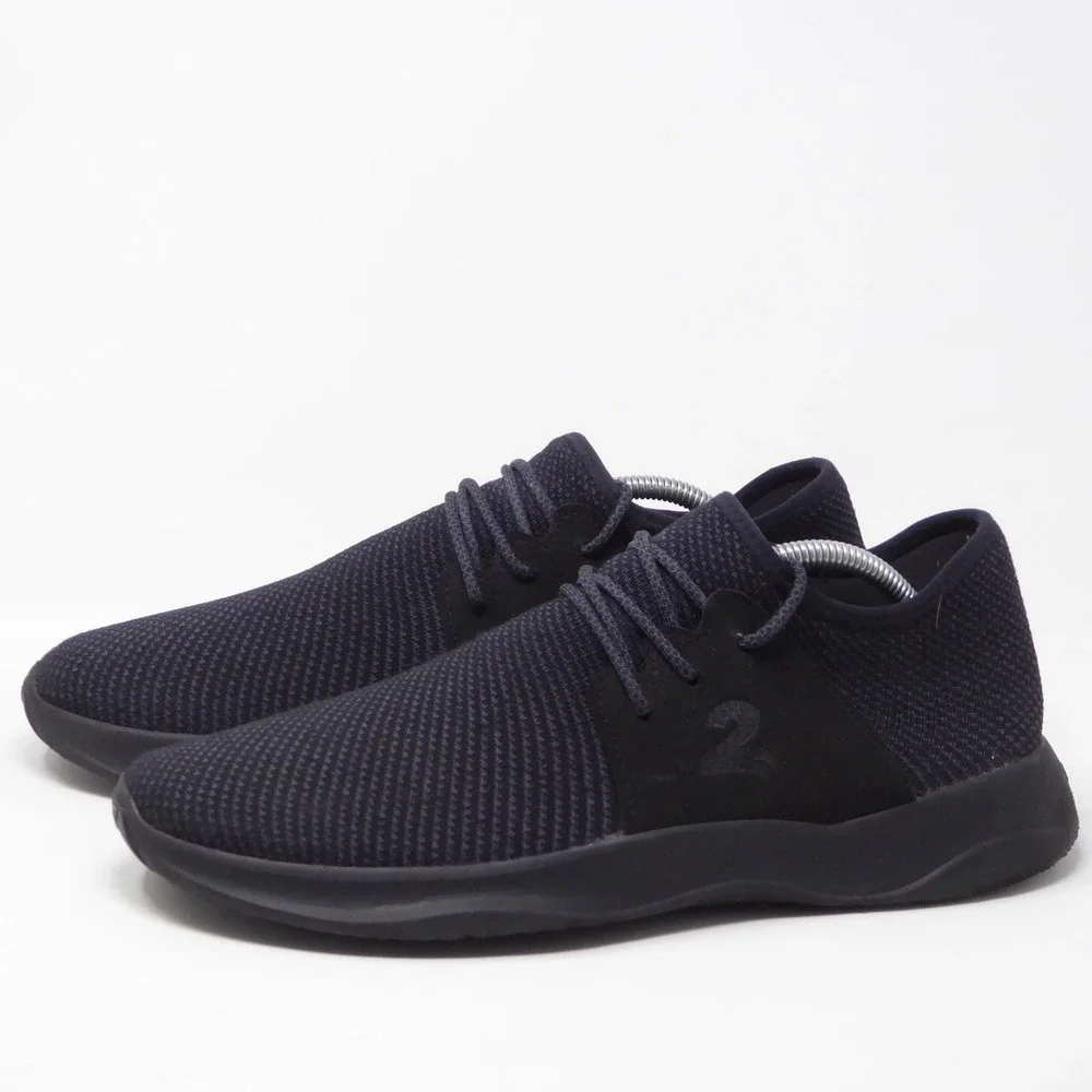 Vessi Mens Everyday Classic Sneakers Black Waterproof Knit Lace Up Size 12
